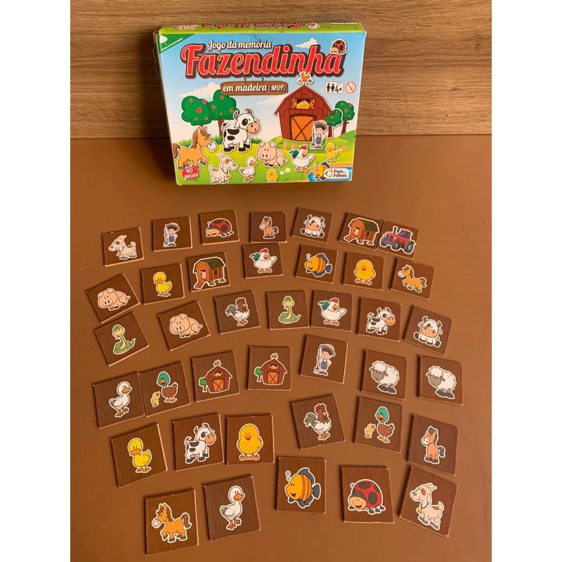 JOGO DA MEMORIA MDF FAZENDINHA C/40 PCS 